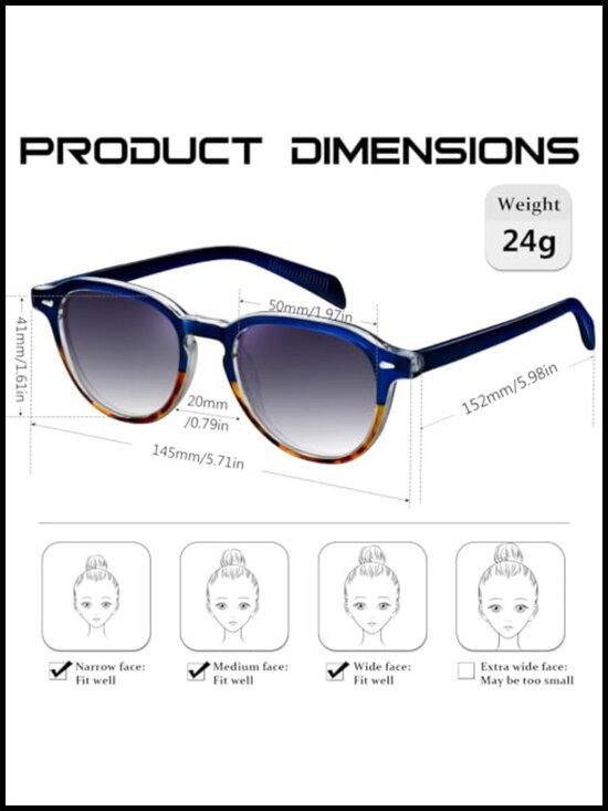 Vintage Round Sunglasses Polarized UV400 TR90 Frame Acetate Temples main image 2
